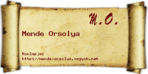 Mende Orsolya névjegykártya